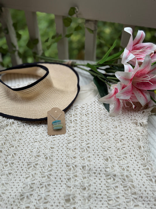 Seaglass Ocean Blues Necklace Pendant