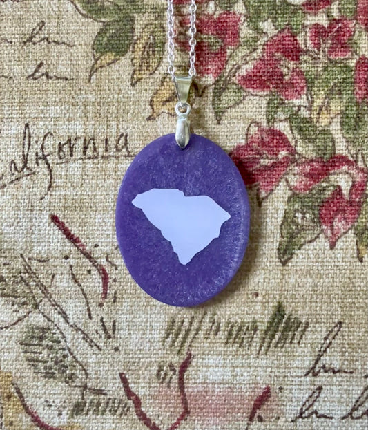 Purple South Carolina State Pendant