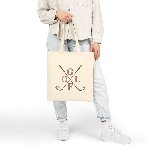 Golf Lover's Cotton Canvas Tote Bag - Eco-Friendly & Stylish