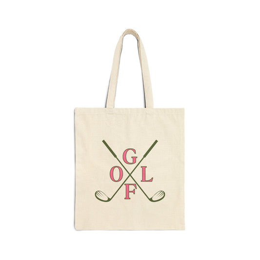 Golf Lover's Cotton Canvas Tote Bag - Eco-Friendly & Stylish