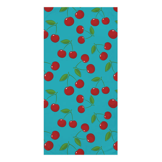 Beach Towel - Cherry Design, Mink-Cotton Material