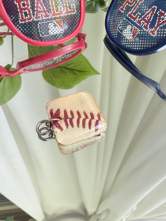 Genuine Baseball Acrylic Resin Square Pendant