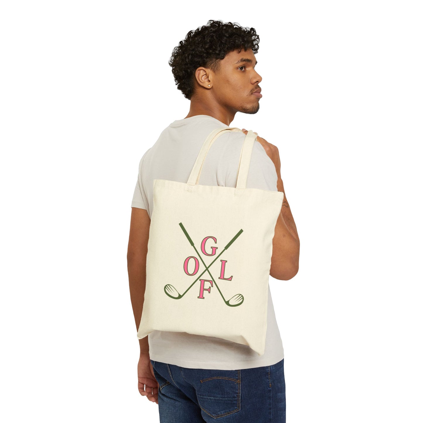 Golf Lover's Cotton Canvas Tote Bag - Eco-Friendly & Stylish