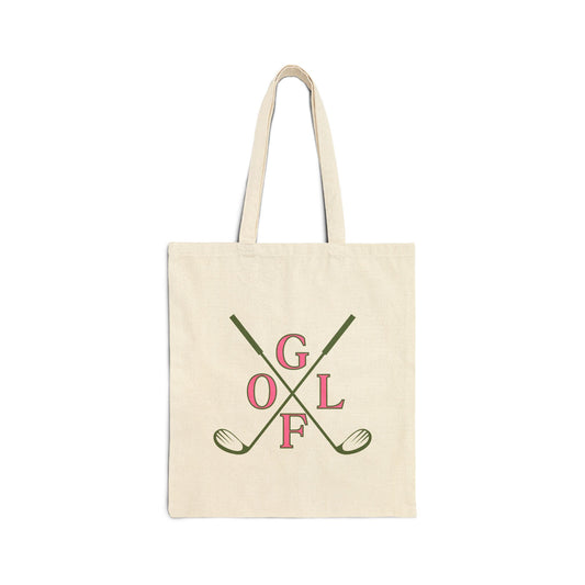 Golf Lover's Cotton Canvas Tote Bag - Eco-Friendly & Stylish
