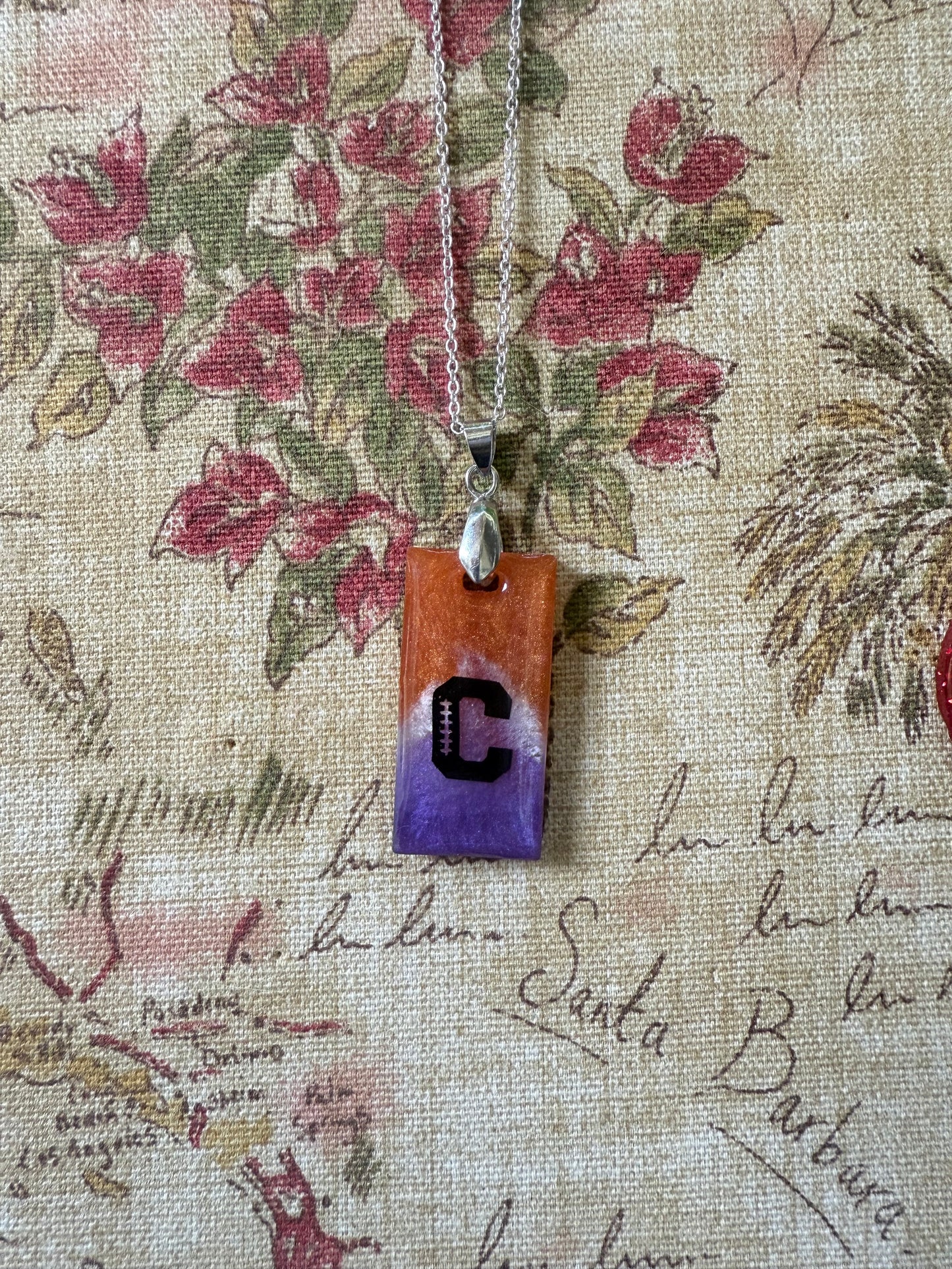 Clemson rectangle pendant