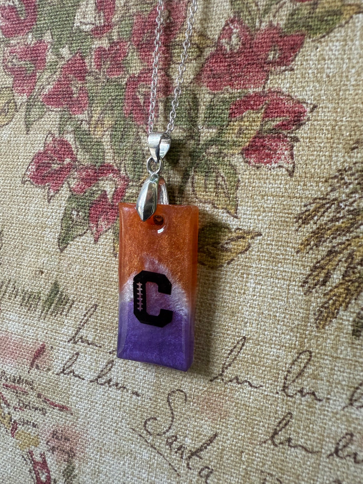 Clemson rectangle pendant